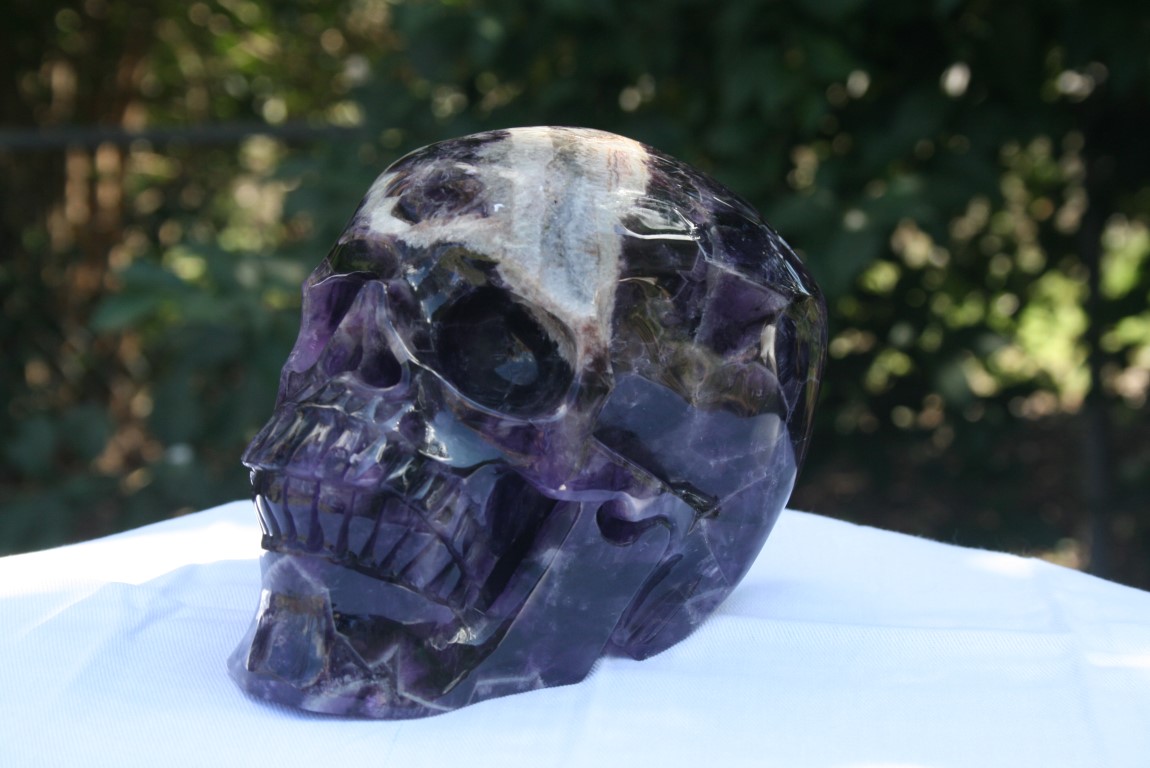 Amethyst Crystal  Skull  opens crown & third eye; guidance; intuition; protection; communion with guides and higher consciousness; detoxifying  4897
